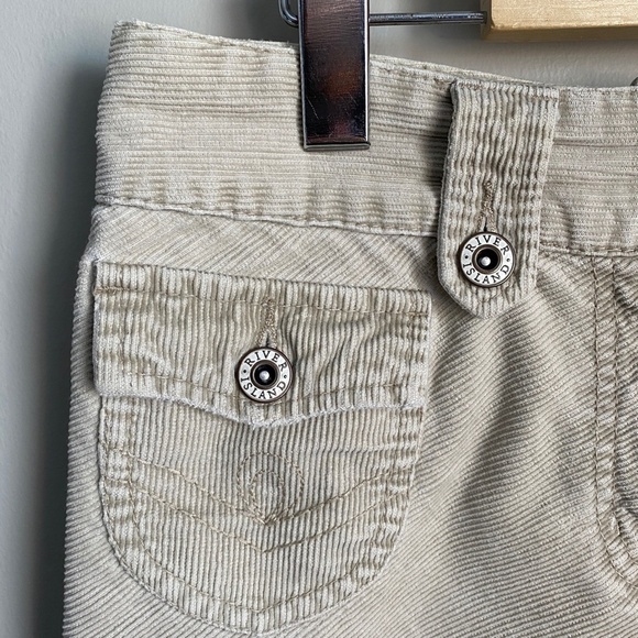 River‎ Island Women's Cream Corduroy Button Mini Skirt Size UK10 - Picture 3 of 14